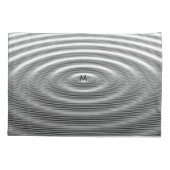 Ripple Effekt Wellenmuster Weiß auf Schwarz Monogr Kissenbezug (Rückseite)