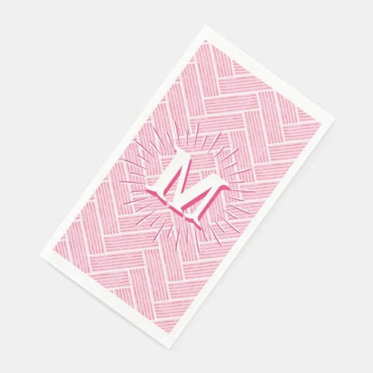 Ripple Herringbone in Pink Personalized Serviette (Ecke)