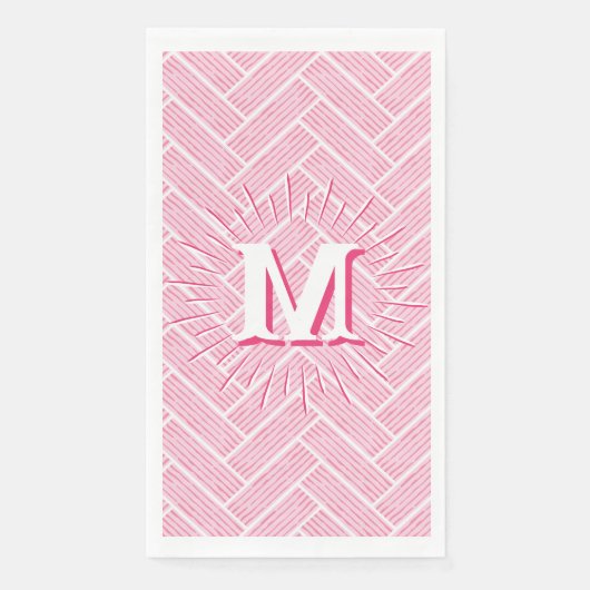 Ripple Herringbone in Rosa Personalisiert Serviette (Vorderseite)