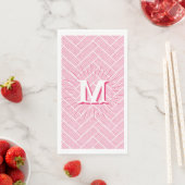 Ripple Herringbone in Rosa Personalisiert Serviette (Beispiel)
