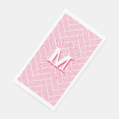 Ripple Herringbone in Rosa Personalisiert Serviette (Ecke)