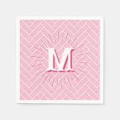 Ripple Herringbone in Rosa Personalisiert Serviette (Vorderseite)