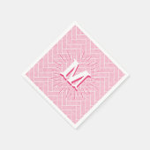Ripple Herringbone in Rosa Personalisiert Serviette (Ecke)