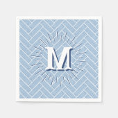 Ripple Herringbone in Schiefer Personalisiert Serviette (Vorderseite)