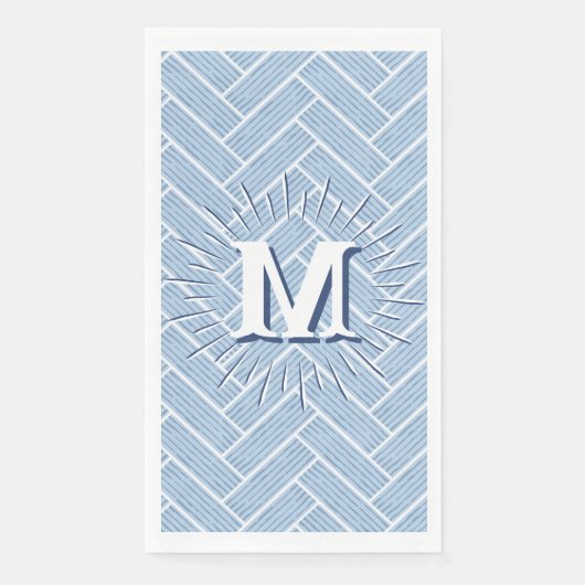 Ripple Herringbone in Schiefer Personalisiert Serviette (Vorderseite)