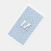 Ripple Herringbone in Schiefer Personalisiert Serviette (Ecke)