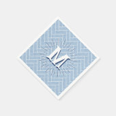 Ripple Herringbone in Slate Personalized Serviette (Ecke)