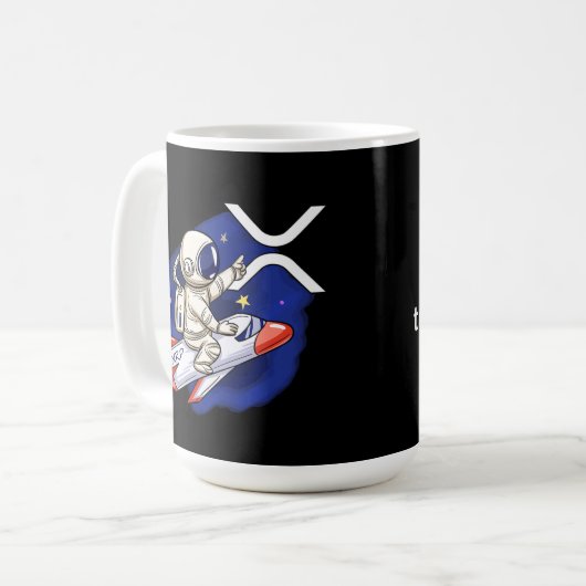 Ripple Kryptowährung - XRP Astronaut Kaffeetasse (Vorderseite Links)