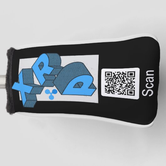 Ripple Kryptowährung - XRP Qr-Code Golf Headcover (Vorderseite)