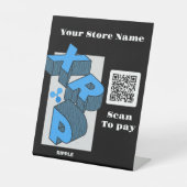 Ripple Kryptowährung - XRP Qr-Code Sockelschild (Vorderseite)
