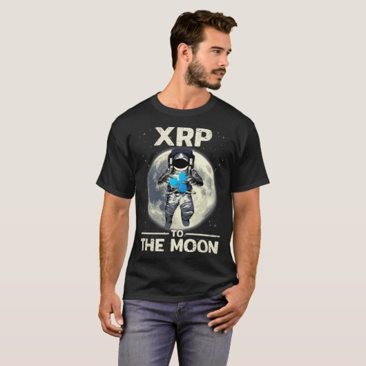 Ripple XRP Astronaut auf den Mond XRP Cryptocurren T-Shirt (Vorne ganz)