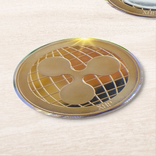 Ripple XRP Crypto Runder Pappuntersetzer (Angewinkelt)
