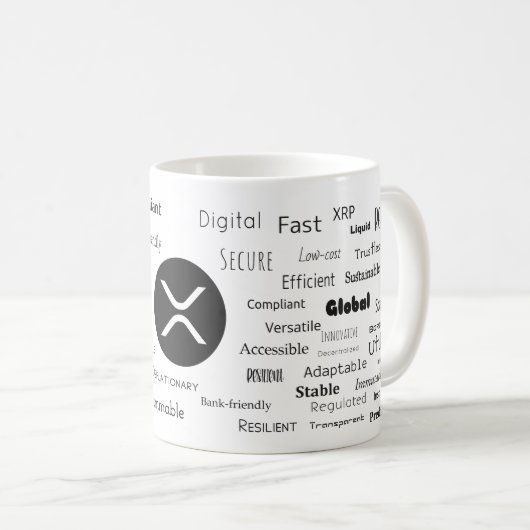 Ripple XRP Crypto-Tasse Kaffeetasse (VorderseiteRechts)