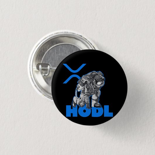 Ripple XRP Kryptowährung - Crypto Astronaut-HODL Button (Vorne & Hinten)