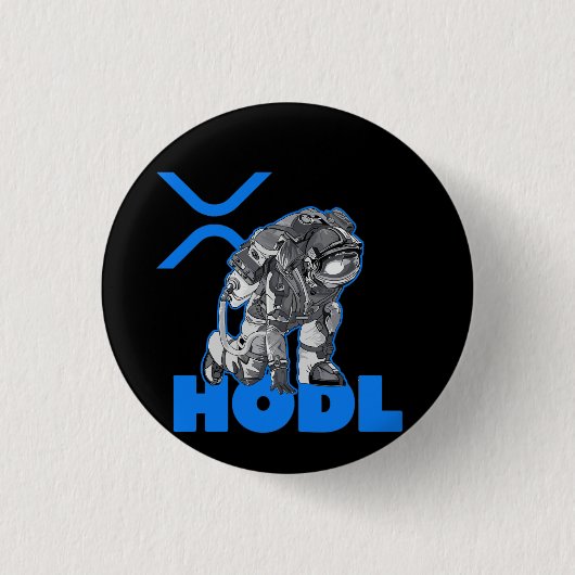 Ripple XRP Kryptowährung - Crypto Astronaut-HODL Button (Vorderseite)