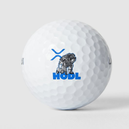 Ripple XRP Kryptowährung - Crypto Astronaut-HODL Golfball (Vorderseite)