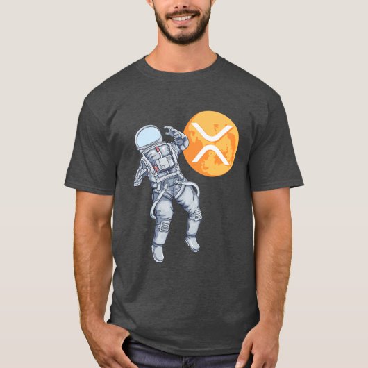 Ripple XRP Kryptowährung - Crypto Astronaut T-Shirt (Vorderseite)