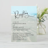 Rippled Sand Aqua Water Beach Hochzeitsfeier Empfa Einladung (Stehend Vorderseite)