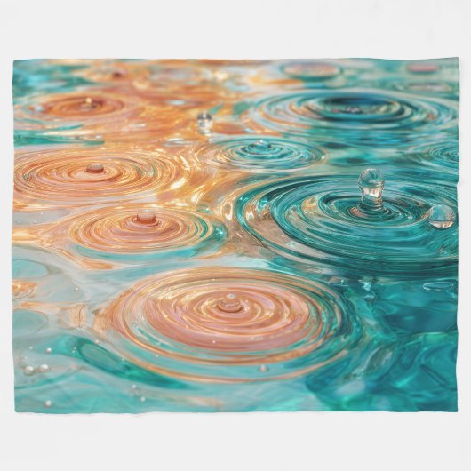 Ripples of Tranquility Abstract Water Harmony Fleecedecke (Vorderseite (Horizontal))