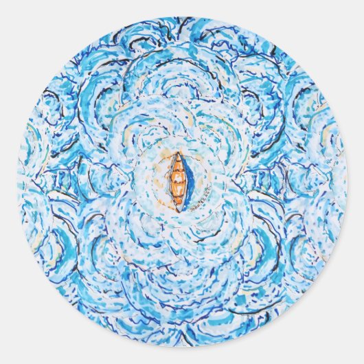 Ripples Runder Aufkleber (Vorderseite)