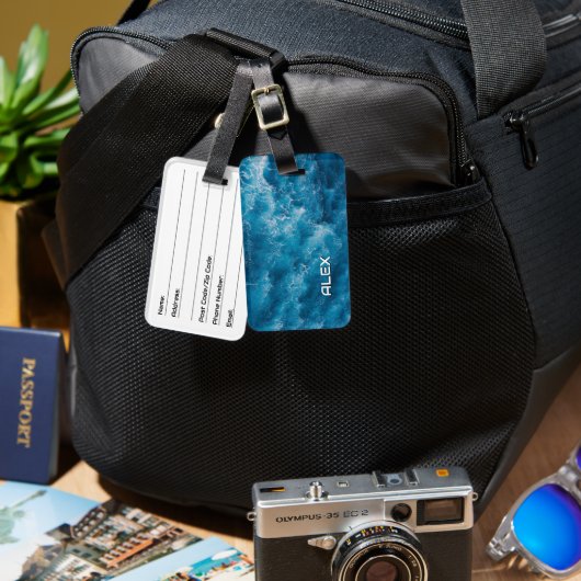Rippling Ocean Water iPhone Case - Serene Blue Sea Gepäckanhänger (Vorderseite & Rückseite)