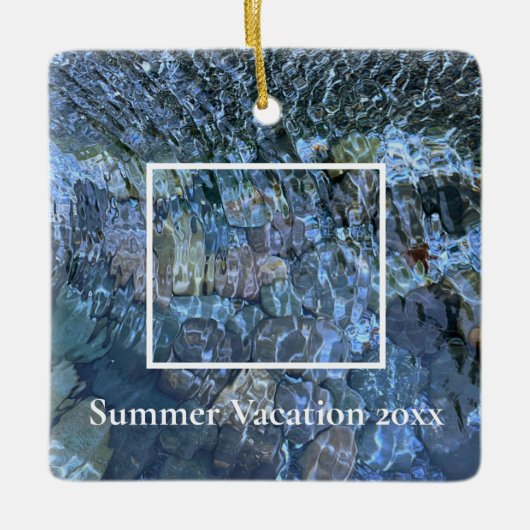 Rippling-See Ozean Unterwasser Stone Muster Keramikornament (Vorderseite)