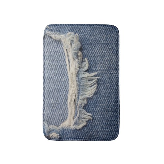 Rippte Jeans Textur, stilvoller Hintergrund. Badematte (Vorderseite Vertikal)