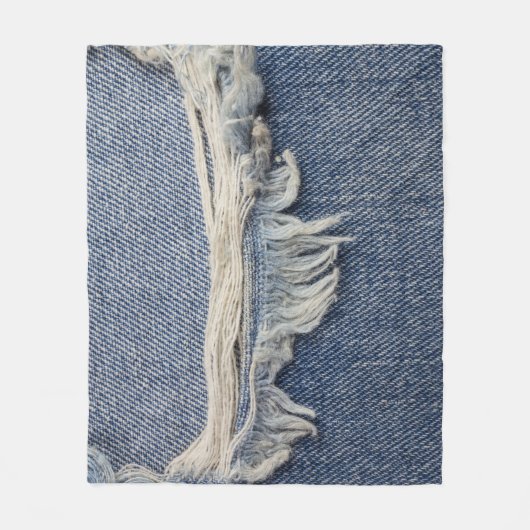 Rippte Jeans Textur, stilvoller Hintergrund. Fleecedecke (Vorderseite)