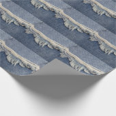 Rippte Jeans Textur, stilvoller Hintergrund. Geschenkpapier (Ecke)
