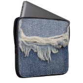 Rippte Jeans Textur, stilvoller Hintergrund. Laptopschutzhülle (Vorne Rechts)