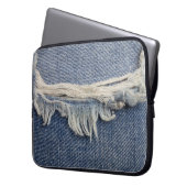 Rippte Jeans Textur, stilvoller Hintergrund. Laptopschutzhülle (Vorderseite Links)
