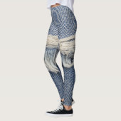 Rippte Jeans Textur, stilvoller Hintergrund. Leggings (Links)