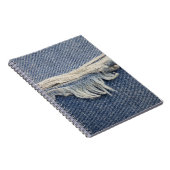Rippte Jeans Textur, stilvoller Hintergrund. Notizblock (Rechte Seite)