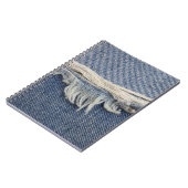 Rippte Jeans Textur, stilvoller Hintergrund. Notizblock (Linke Seite)