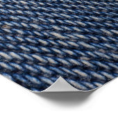 Rippte Jeans Textur, stilvoller Hintergrund. Poster (Ecke)