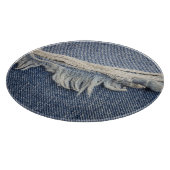 Rippte Jeans Textur, stilvoller Hintergrund. Schneidebrett (Ecke)