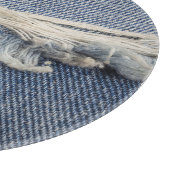 Rippte Jeans Textur, stilvoller Hintergrund. Schneidebrett (Ecke)