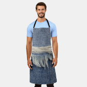 Rippte Jeans Textur, stilvoller Hintergrund. Schürze (Getragen)