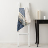 Rippte Jeans Textur, stilvoller Hintergrund. Sherpadecke (Beispiel)
