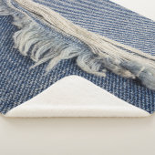 Rippte Jeans Textur, stilvoller Hintergrund. Sherpadecke (3/4)