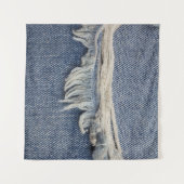 Rippte Jeans Textur, stilvoller Hintergrund. Wandteppich (Vorderseite (Horizontal))