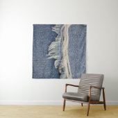 Rippte Jeans Textur, stilvoller Hintergrund. Wandteppich (Beispiel (Horizontal))