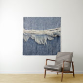 Rippte Jeans Textur, stilvoller Hintergrund. Wandteppich (Beispiel)