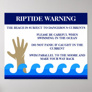 Riptide warnt vor gefährlichen Ozeanen derzeit Str Poster