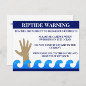 Riptide warnt vor gefährlichen Unfällen im Ozean Postkarte (Vorne/Hinten)