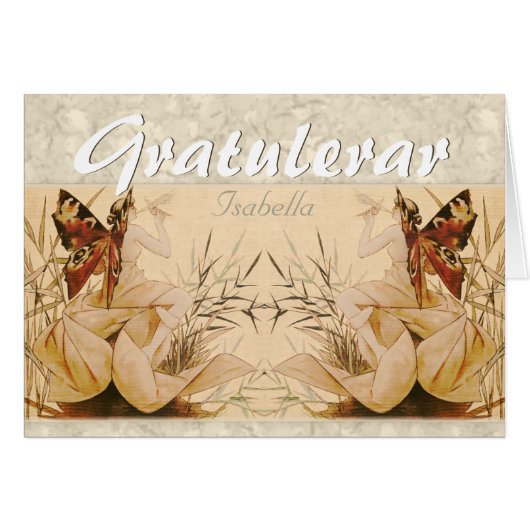 Riquer Winged nymph CC0530 Gratulationskort Card (Vorderseite (Horizontal))