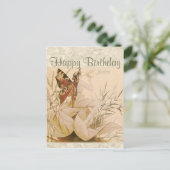 Riquer Winged nymph CC0533 Geburtstagskarte Postkarte (Stehend Vorderseite)