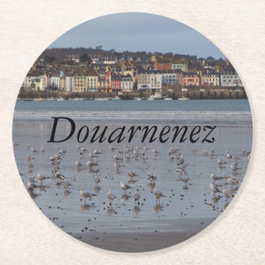 Ris Beach in Douarnenez Runder Pappuntersetzer (Vorderseite)