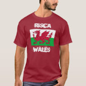 Risca, Wales mit walisischer Flagge T-Shirt (Vorderseite)