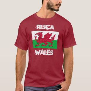 Risca, Wales mit walisischer Flagge T-Shirt